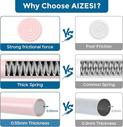 AIZESI Spring Tension Rods Adjustable Tension Curtain Rod Small Tension Rod No Drilling Expandable Spring Loaded Curtain Tension Rod（Pink,26" to 39"-1Pcs)