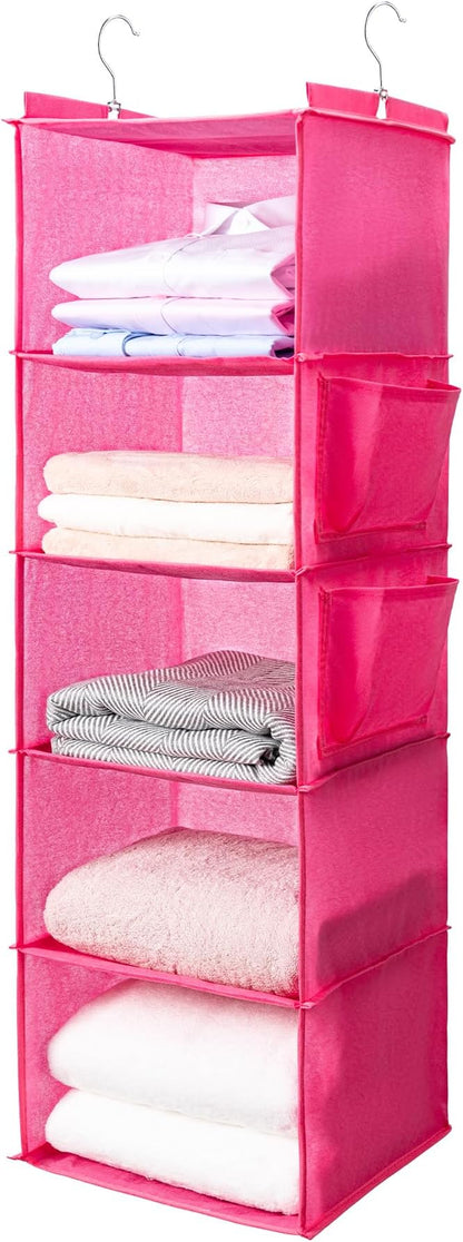 BOOMIBOO Hanging Closet Organize and Shelves，5-Hanging Shelf