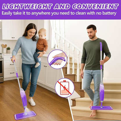 HOMTOYOU Spray Mops for Floor Cleaning: Wet Mop for Hardwood Tile Wood Laminate