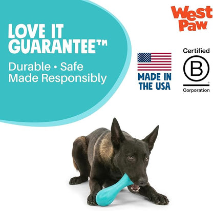 WEST PAW Zogoflex Hurley Dog Bone Chew Toy – Floatable Pet Toys for Aggressive Chewers, Catch, Fetch – Bright-Colored Bones for Dogs – Recyclable, Dishwasher-Safe, Non-Toxic, Large, Geranium