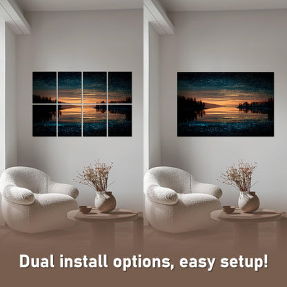 FurnoFlex Art Acoustic Panels Tiles Decorative Room Sound Proof Foam Absorbing Panels Noise Dampening Canceling Reducing Blocker for Walls(Starry Lake)