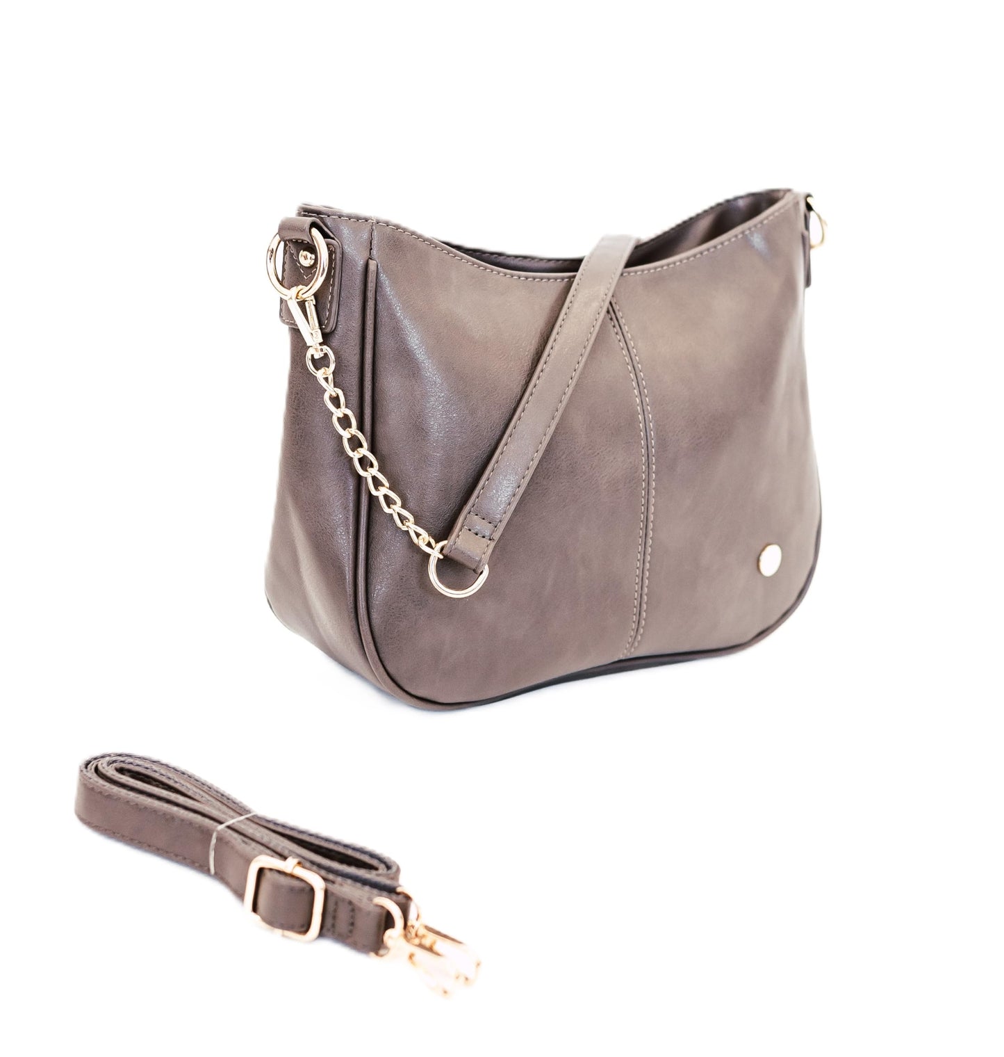 Modern+Chic Crossbody Bags for Women - Marissa Saddle Crossbody, Vegan Leather Shoulder or Handbag with Two Adjustable Straps