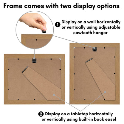Americanflat 8.5x11 Diploma Frame with Shatter-Resistant Glass - Document Frames with Engineered Wood - Legacy Collection - Certificate Frame for Tabletop and Wall Display - Dark Oak