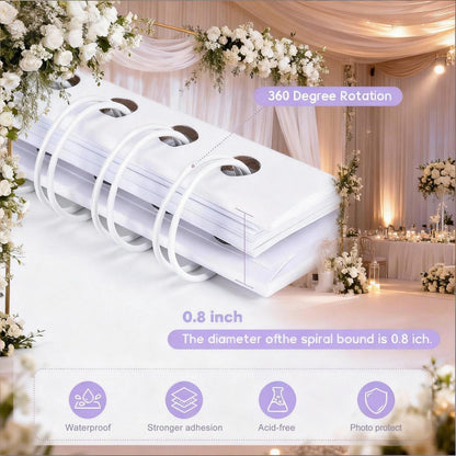 Wukfuiui Letters to The Bride Scrapbook 8 x 8 Inch Wedding Photo Album Kit DIY Guest Book for Bride with Metallic Pens Pearl Stickers Bows Memory Book with Thick Paper for Letters, Bridal Shower Gifts
