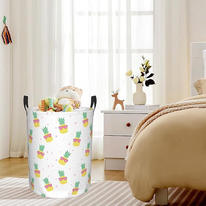 Cute Pineapples Laundry Basket, Waterproof Pineapple Laundry Hamper,