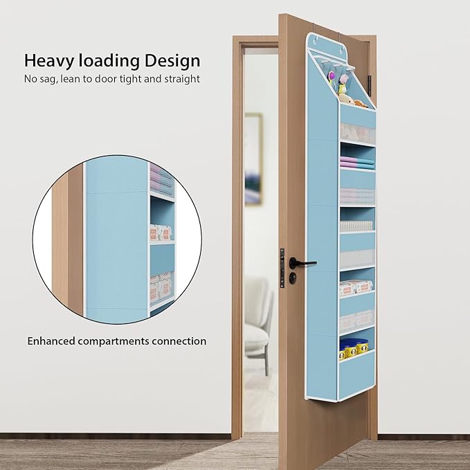Univivi 6-Shelf Over Door Hanging Organizer Fabric Baby Door Storage