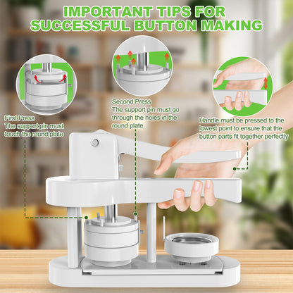 Button Maker Machine 58mm, Easy DIY Pin Maker Machine, No Setup Button Maker for Kids Crafts, Parties, School Projects & Beginners