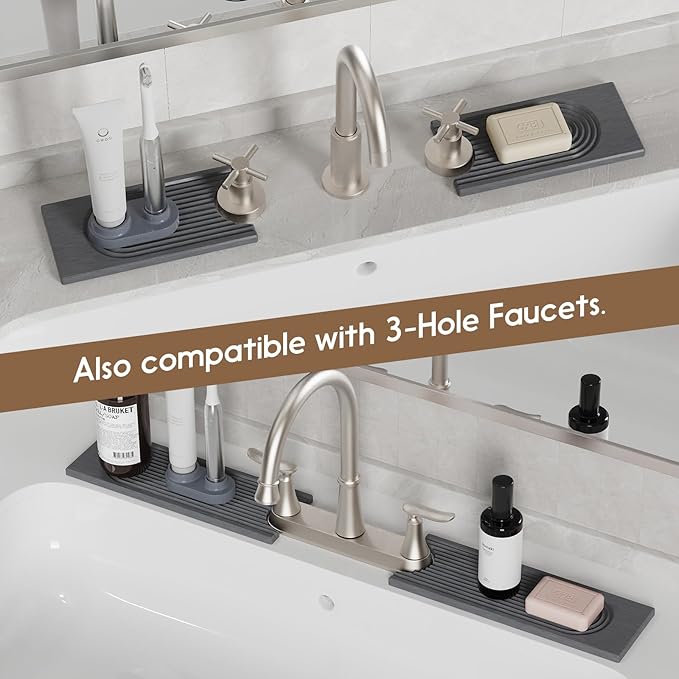 Faucet Mat for Kitchen Sink, Diatomite Quick Drying Tray, 20 Inch Kitchen Sink