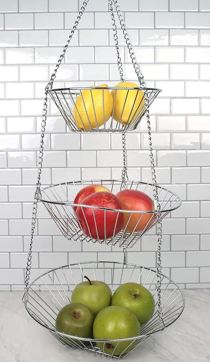 RSVP 30-by-12-Inch 3-Tier Wire Hanging Basket