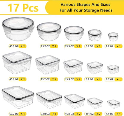 34 PCS Food Storage Containers Set