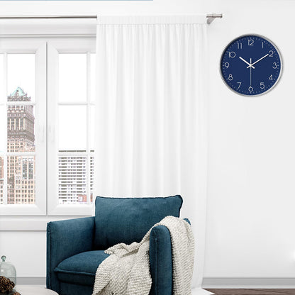 SENYURI Navy Blue Modern Wall Clock for Living Room Decor, 14 Inch Large Wall Clock Silent Battery Operated, Classic Round Analog Clock for Bedroom, Kitchen, Office, Bathroom, Outdoor Patio, Pool