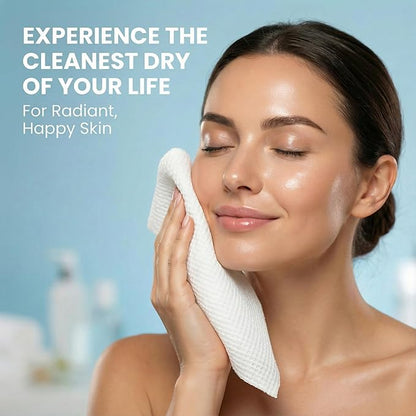Disposable Face Towels XL 10x12-100% Viscose Eucalyptus Biodegradable Clean