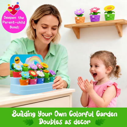 Montessori Flower Garden Building Toy for Toddlers, Kids Gardening Set