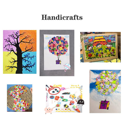About 330 Resin Buttons of Various Specifications, Handmade, Sewing DIY Handicraft Buttons, Hand-Painted Decorative Buttons Multicolor Series