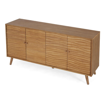 Christopher Knight Home Jope Wooden Sideboard Cabinet, Large Sideboard Buffet Cabinet, Living Room Accent Storage Cabinet with Adjustable Shelves,Kitchen Cabinet Organizer for Coffee Bar,Natural Brown