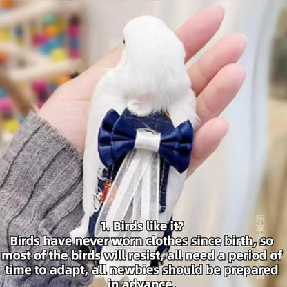Bird Diaper Cockatiel Clothes Flight Suite, Reusable Parrot Nappy with Waterproof Inner Layer, Cute Pigeon Pants Urine Wet Suit Costume for Conure Macaw (Grey,Pigeon)