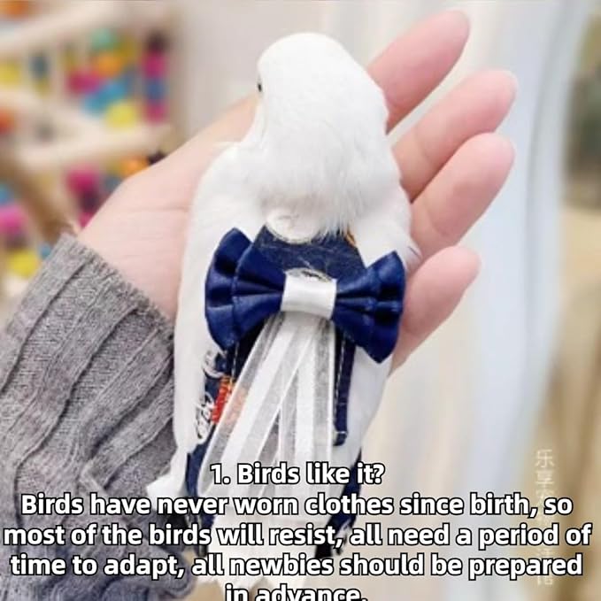 Bird Diaper Cockatiel Clothes Flight Suite, Reusable Parrot Nappy with Waterproof Inner Layer, Cute Pigeon Pants Urine Wet Suit Costume for Conure Macaw (Grey,Sulphur-Crested Cockatoo)