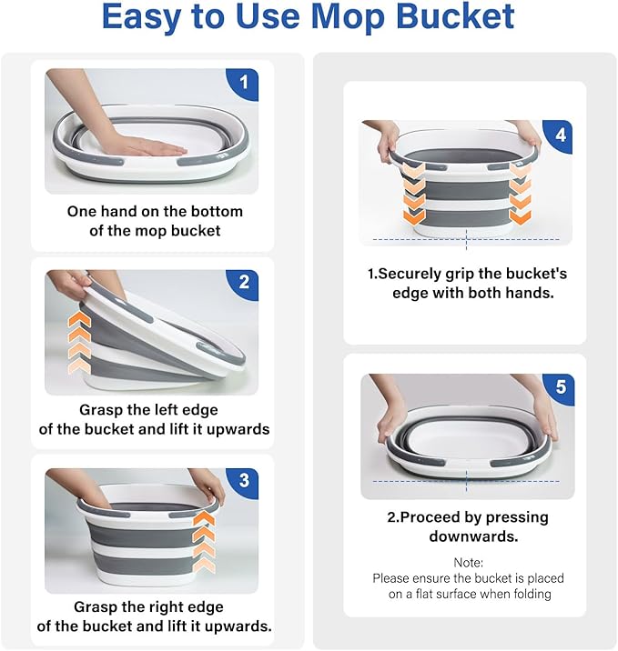 Lesipee Upgraded 16L Collapsible Mop Bucket