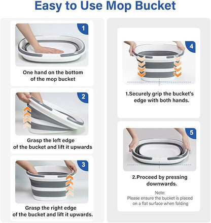Lesipee Upgraded 16L Collapsible Mop Bucket