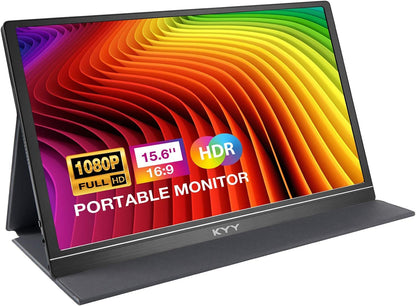 KYY Portable Monitor 15.6'' FHD 1080P Portable Laptop Monitor USB C HDMI Gaming Monitor