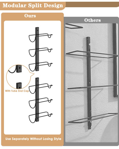 X-cosrack DIY 12 Bottles Wall Mounted Wine Rack, Detachable Wine Storage Organizer, Used Alone or A Set of 4, Wall Wine Display, for Kitchen, Dining Room, Bar, Wine Cellar