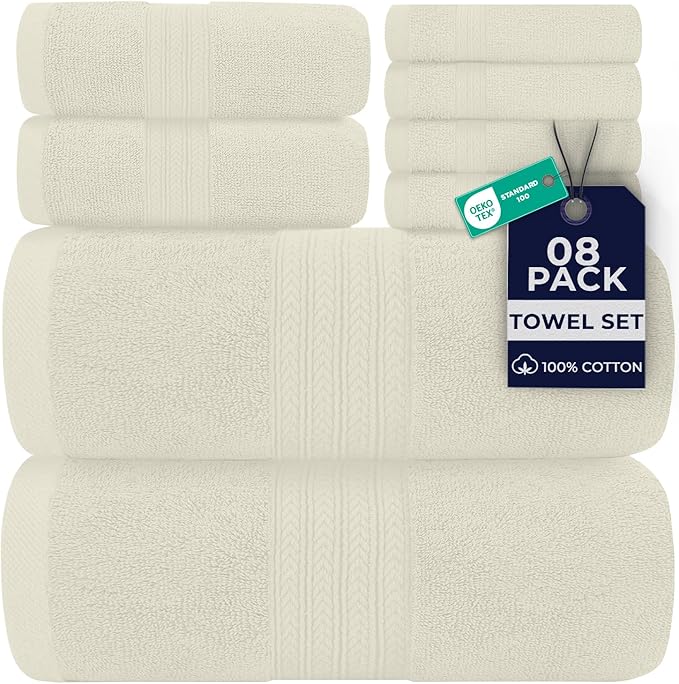 DAN RIVER 8 PC Luxury Bath Towels