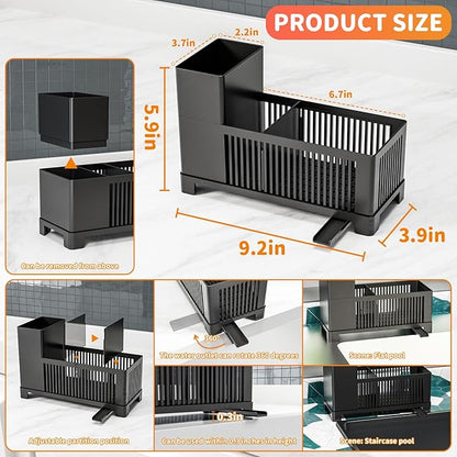 Sink Caddy & Kitchen Sink Organizer, Plastic Kitchen Countertop Organizer