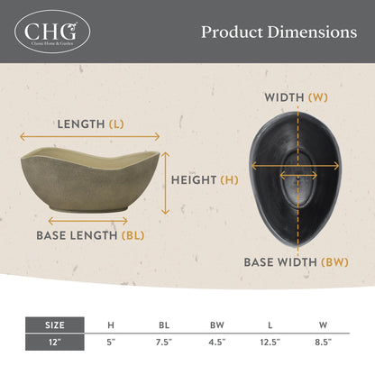 Classic Home and Garden Arc Unique Planter Bowl w/Drain Plug - UV Resistant Shallow Planter - Modern Plant Pot for Herbs (12.5” Georgia Clay)