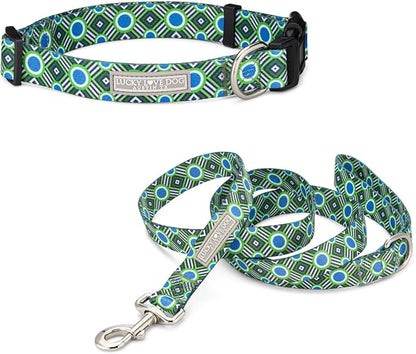 Lucky Love Dog - Easy Click Buckle Dog Collar with Leash Set Combo, Durable & Comfortable for Male & Female Dogs, Pet Collar for Medium Dogs, Secure Fit - Leo Combo, Medium