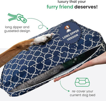 Molly Mutt Huge Dog Bed Cover - Romeo & Juliet Print - Measures 36”X45”X5”- 100% Cotton - Durable - Breathable - Sustainable - Machine Washable Dog Bed Cover (Dd35Ac)