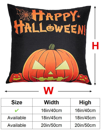 TOYPOPOR Halloween Decorations Double-Side Printing Pillow Covers 16'' x 16'' Set of 4, with 8 Cute Halloween Decor Patterns, Invisible Zipper, Durable Soft Linen Throw Pillow Covers Outdoor Indoor
