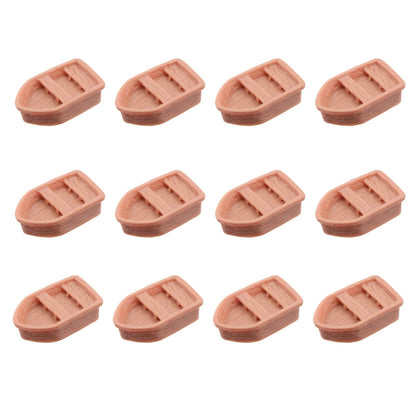 NUOBESTY 12Pcs Miniature Boat Figurines for Fairy Garden Accessories, Plastic Mini Rowboats for Dollhouse Decor, Small Toy Boats for Micro Landscape Terrarium Cake Topper DIY Craft