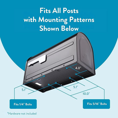 Architectural Mailboxes 7900-7B-SR-10 Boulder Postmount Mailbox, Large, Black