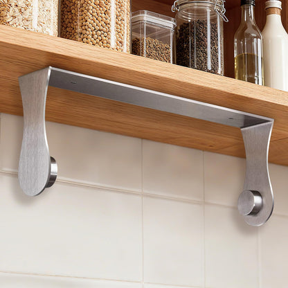 Smipam Paper Towel Holder Under Cabinet, Stainless Steel, Adhesive or Screw Mount, Fits Standard & Mega Rolls, Wall Mount Rack for Kitchen, Bathroom, RV, Silver