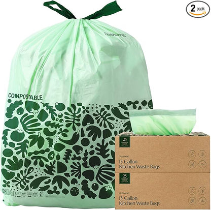 Cleanomic Compostable* 13 Gallon Trash Bags