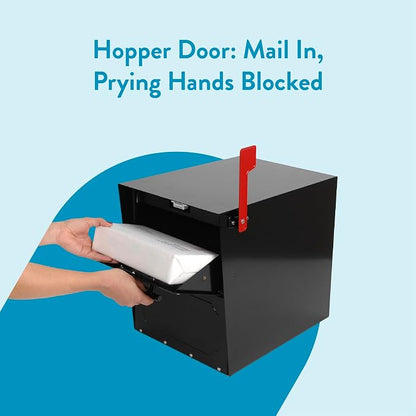 Architectural Mailboxes 6200B-10 Oasis Classic Locking Post Mount Parcel Mailbox with High Security Reinforced Lock,Black,18.00 x 15.00 x 11.50 inches