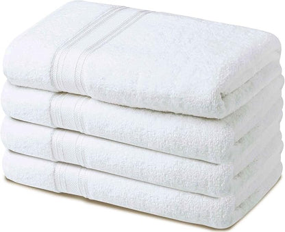 Large Bath Towels Set of 4 – 27x54 Inches – 100% Cotton – Quick Dry & Highly