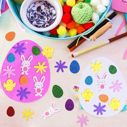 Max Fun 208PCS Easter Foam Stickers DIY Easter Craft Kit Foam Eggs for Kids Classroom, Party Supplies, DIY Cards and Decorations