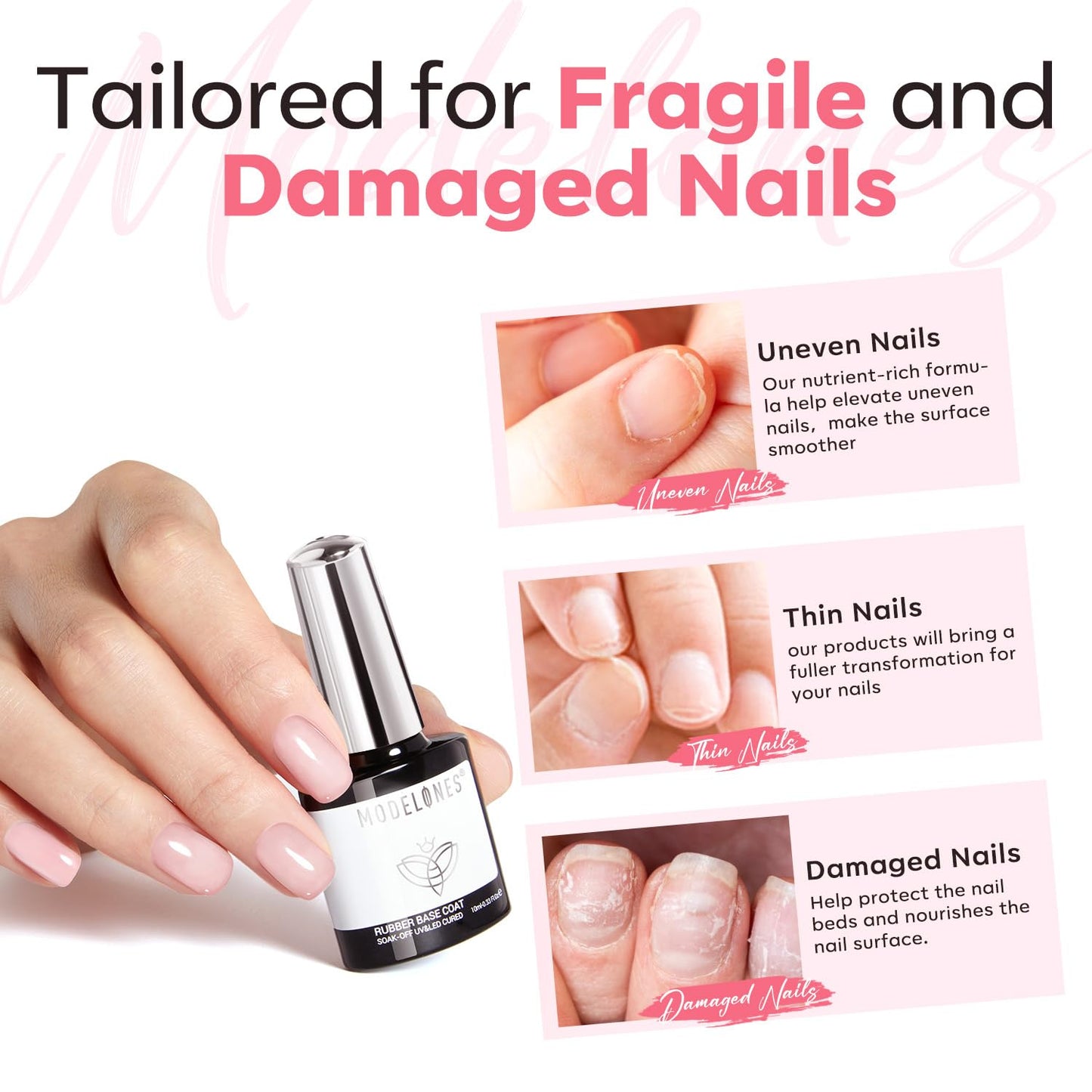 modelones 15 ml Nail Dehydrator and Primer, Acid Free Base Coat Natural Prep Dehydrate & Bond Primer Kit, Hema-Free Acrylic Nail Supplies