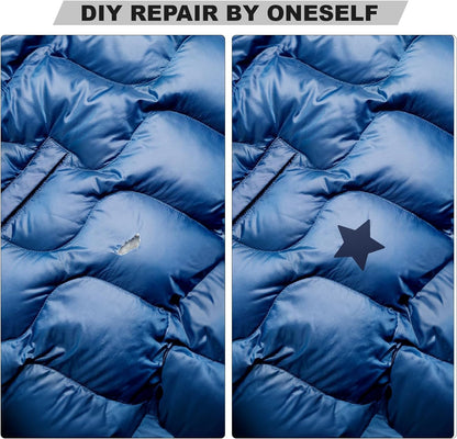 OAZ 8 Pieces 7.87 x 5.9 inch Nylon Repair Patches Nylon Fabric Patch Self-Adhesive Fabric Repair Tape Waterproof Lightweight Outdoor Gear Patch Kit for Down Jacket Clothing Tent Bag (Black/Navy Blue)