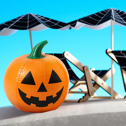Vertintong 12 Pcs Halloween Pumpkin Beach Balls Inflatable Decorations 14 Inches Plastic Jack O Lantern Party Decoration Inflatable for Halloween Yard, Garden, and Lawn