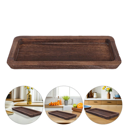 DEARMAMY Rustic Farmhouse Decorative Tray 15.74X6.88In Narrow Wooden Serving Platter for Kitchen Counter Centerpiece Candle Holder