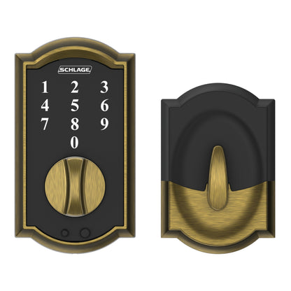 SCHLAGE BE375 CEN 622 Touch Keyless Touchscreen Electronic Deadbolt Lock, Matte Black