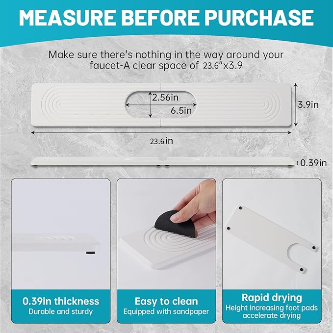 Stone Faucet Mat for Kitchen Sink