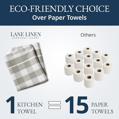 LANE LINEN Cotton Kitchen Towels Set, Quick-Drying Dish Towels, Tea Towels