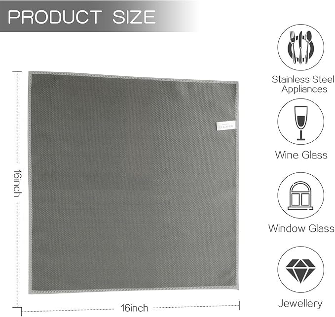 SINLAND Microfiber Glass Cleaning Cloths