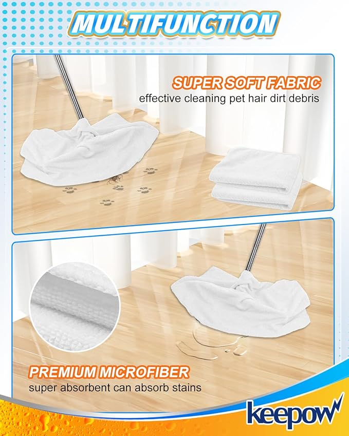 KEEPOW 8PCS Extra Large Microfiber Cleaning Cloth 30" x 20" Washable Reusable
