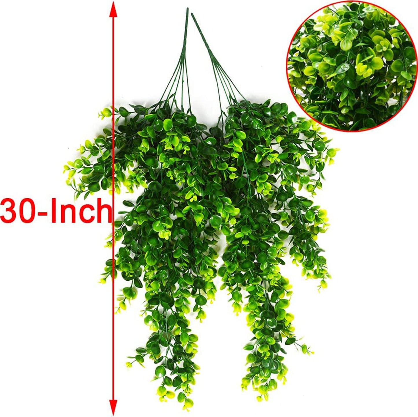 Toprooms Hanging Fake Plants,4 Pcs Faux Eucalyptus Leaf Greenery Vine Plant Faux Plants Fake Ivy Room Decor Home Garden Wedding Party Indoor Outdoor Decorations (Vine)
