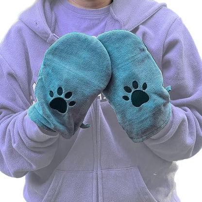 Penny & Niko Microfiber Pet Towel Mitts - Paw Cleaning and Drying Mitts/Gloves for Dogs and Cats (Sky Blue, Standard - 4 Pack)