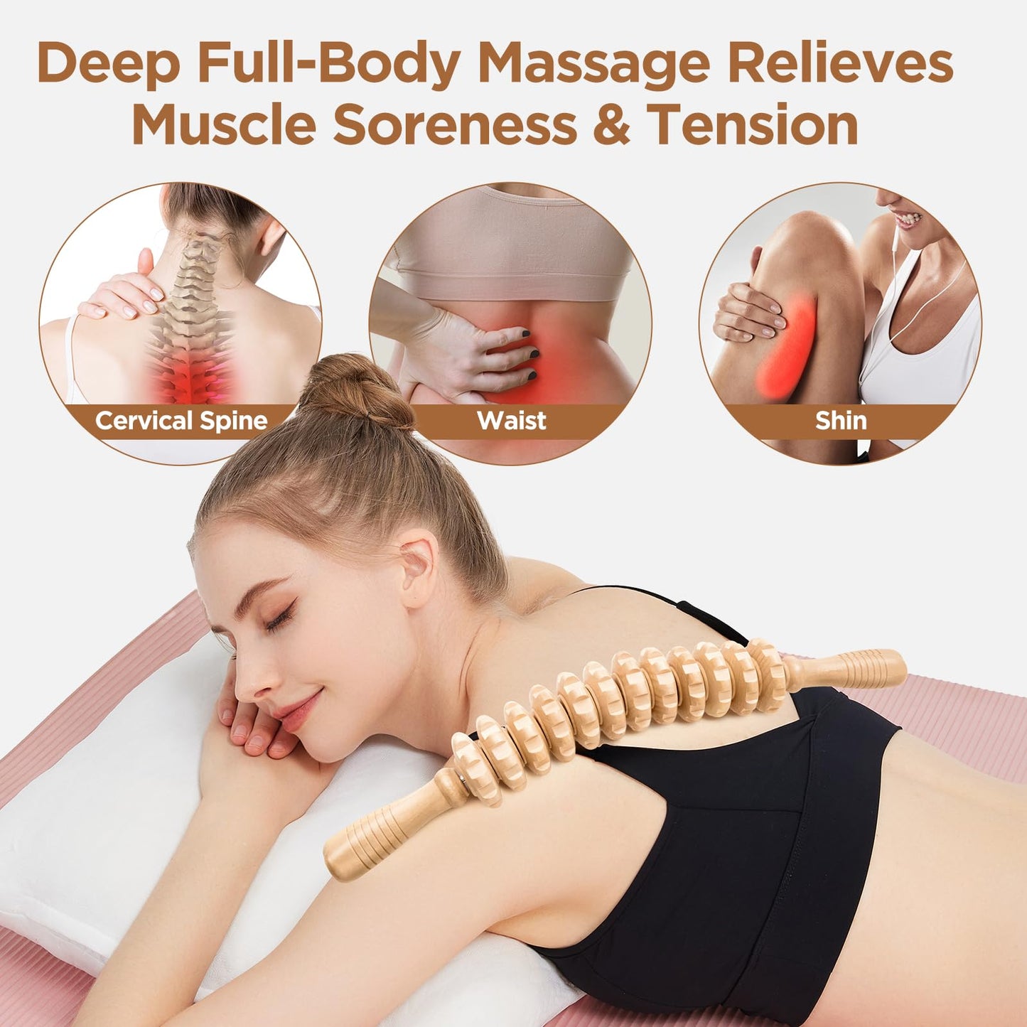 Muscle Roller, Massage Roller Stick for Athletes, Help Reducing Muscle Soreness Cramping Tightness Leg Arms Back Calves Muscle Massager